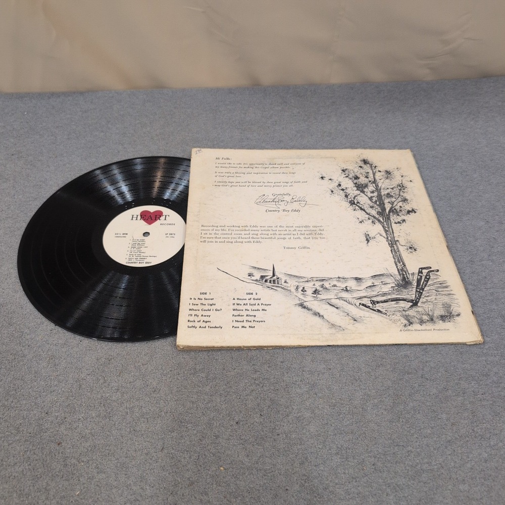 Country Boy Eddy Songs of Faith Vinyl LP Heart Records Gospel Religious 33 RPM - Picture 3 of 3